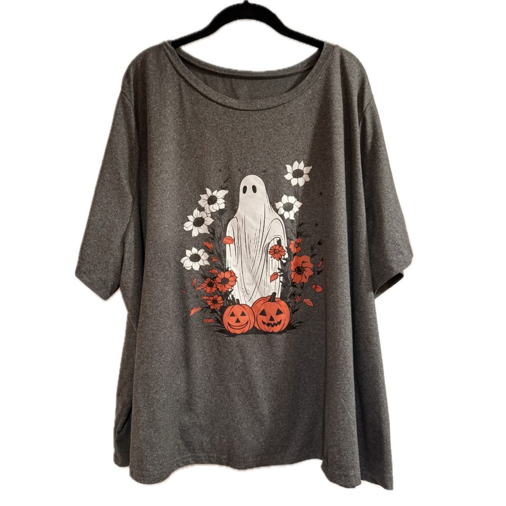 Halloween Ghost with Pumpkins Tee Shirt Size 28/30